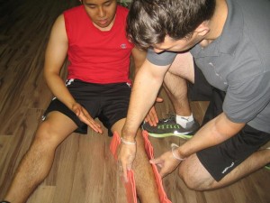 Splinting a Broken leg using a SAM splint